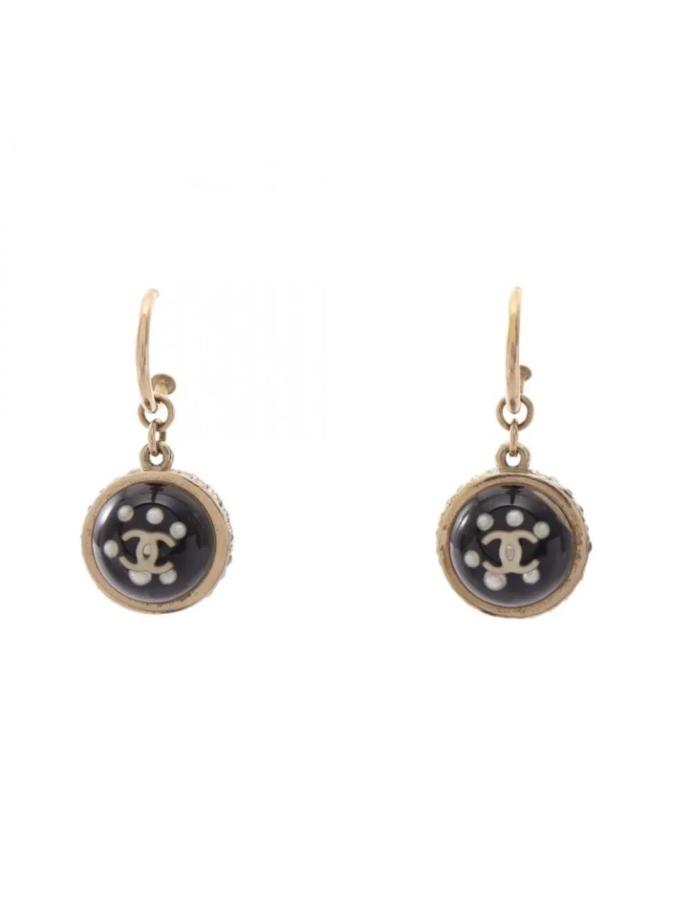 Chanel Necklace 10c CC Logo Earrings 2 Point Set